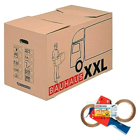 Caja de embalaje Multibox XXL + Pack Precintadora + 2 Rollos
