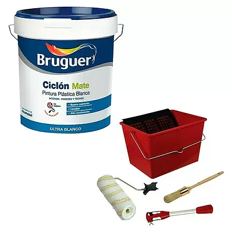 Pintura para paredes y techos Ciclón + Kit para pintar con rodillo