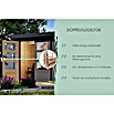 Karibu Gartenhaus Jupiter 4 B (Außenmaß inkl. Dachüberstand (B x T): 541,5 x 236,5 cm, Holz, Terragrau/Grau, Mit Seitendach) | BAUHAUS