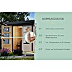 Karibu Gartenhaus Jupiter 4 D (Außenmaß inkl. Dachüberstand (B x T): 541,5 x 236,5 cm, Holz, Wassergrau/Anthrazit, Mit Seitendach) | BAUHAUS