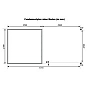 Karibu Gartenhaus Hybride Pluto A (Außenmaß inkl. Dachüberstand (B x T): 574 x 271 cm, Fichte/ Metall, Naturbelassen/ Anthrazit) | BAUHAUS