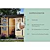 Karibu Gartenhaus Jupiter 4 A (Außenmaß inkl. Dachüberstand (B x T): 541,5 x 236,5 cm, Holz, Naturbelassen/Anthrazit, Mit Seitendach) | BAUHAUS