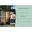 Karibu Gartenhaus Jupiter 4 C (Außenmaß inkl. Dachüberstand (B x T): 541,5 x 236,5 cm, Holz, Anthrazit/Grau, Mit Seitendach) | BAUHAUS