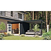 Karibu Gartenhaus Hybride Pluto C (Außenmaß inkl. Dachüberstand (B x T): 574 x 574 cm, Fichte/ Metall, Anthrazit/ Anthrazit) | BAUHAUS