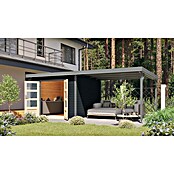 Karibu Gartenhaus Hybride Pluto C (Außenmaß inkl. Dachüberstand (B x T): 574 x 574 cm, Fichte/ Metall, Anthrazit/ Staubgrau) | BAUHAUS