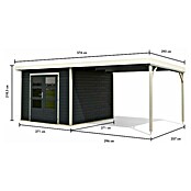 Karibu Gartenhaus Hybride Pluto C (Außenmaß inkl. Dachüberstand (B x T): 574 x 574 cm, Fichte/ Metall, Anthrazit/ Weiß) | BAUHAUS