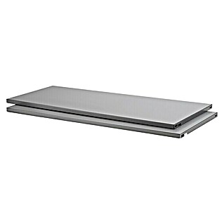 Dolle Stahlfachboden (L x B: 80 x 30 cm, Traglast: 30 kg/Boden, Grau, 1 Paar)