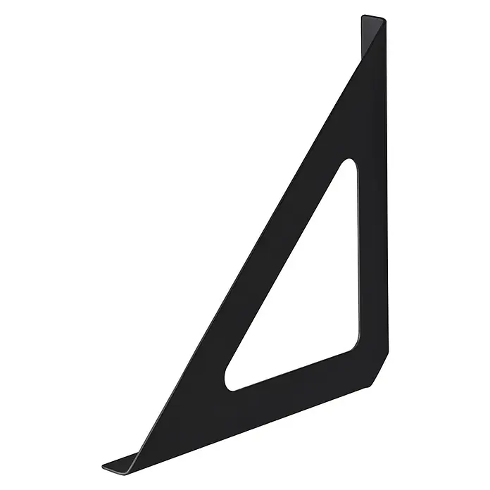 Dolle Stegkonsole TRI - L x H: 190 x 190 mm, Schwarz - Schwarze Regalhalterung mit dreieckiger Form und modernem Design, ideal zur Wandmontage.