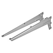 Dolle Escuadra para estantes (Largo: 480 mm, Gris, Carga soportada: 65 kg)