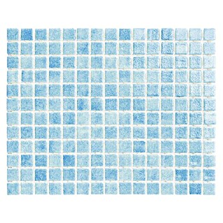 Malla mosaico Niebla (31,6 x 31,6 cm, Azul medio, Brillante)