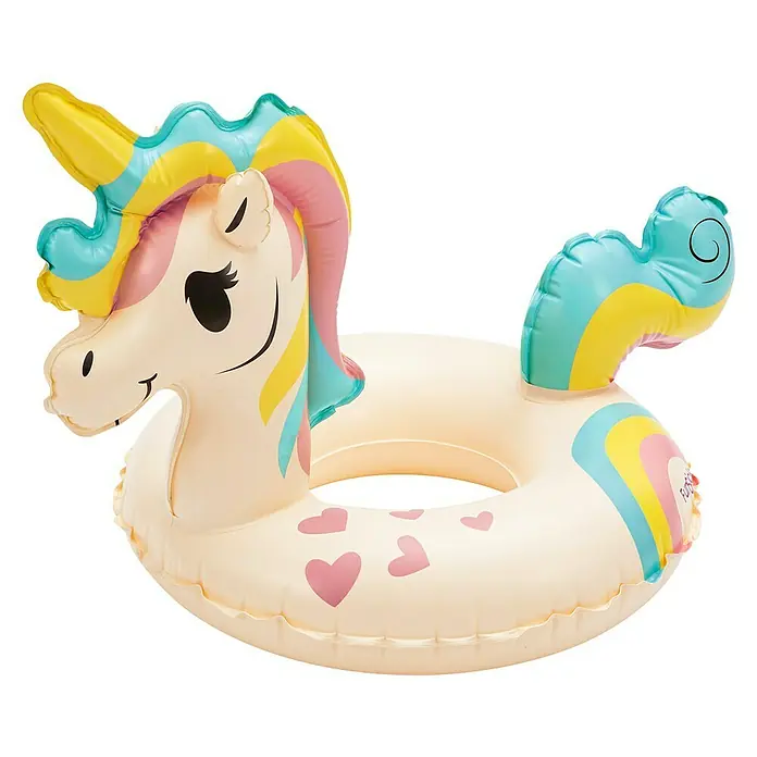 Funsicle Schwimmtier Einhorn - L x B x H: 76 x 53 x 55 cm - Einhorn-Schwimmring mit Herzen und Regenbogenfarben für Spaß im Wasser. Das perfekte Sommeraccessoire für Kinder und Erwachsene!