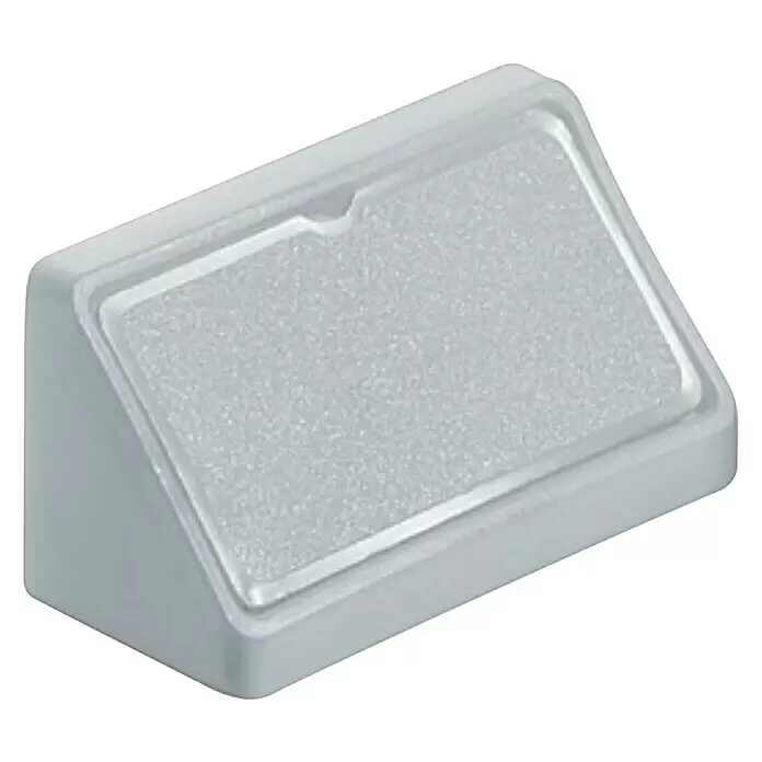 Suki Conector de esquina - 21 x 44 x 21 mm, Blanco - Tapa de botón angular gris claro con superficie rectangular esmerilada.