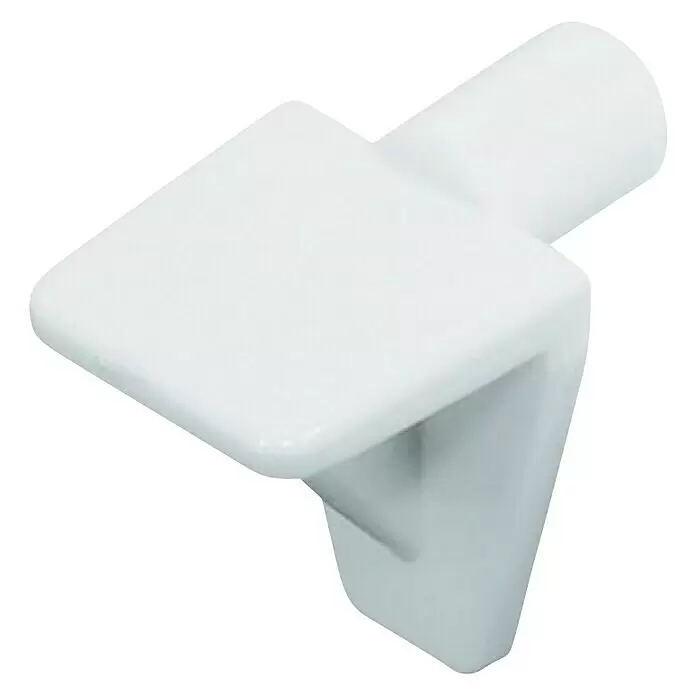 Stabilit Soporte para estantes - 5 mm, Marrón, 40 ud. - Soporte de estante en L de plástico blanco para armarios.