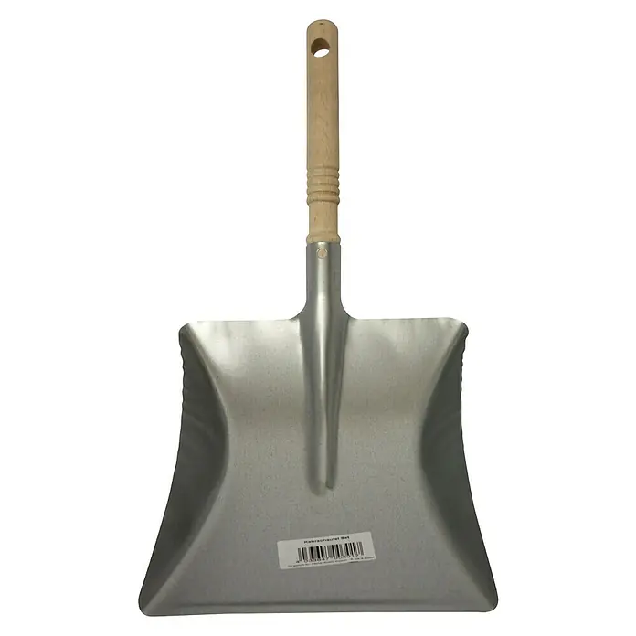 Kehrschaufel - Verzinkt - Kehrschaufel aus Metall mit Holzgriff und Aufhängeloch. Perfekt für die Reinigung im Haus oder in der Werkstatt. Robust und langlebig.