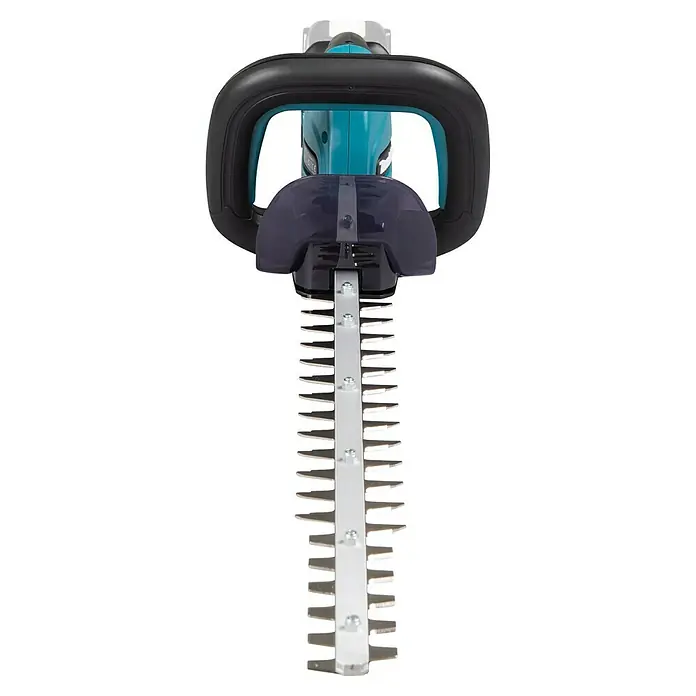 Makita LXT 18V Akku-Heckenschere DUH507Z - 18 V, Li-Ionen, Ohne Akku, Schnittlänge: 500 mm - Nahaufnahme einer Akku-Heckenschere mit scharfen Klingen und ergonomischem Griff für präzise Gartenschnitte.