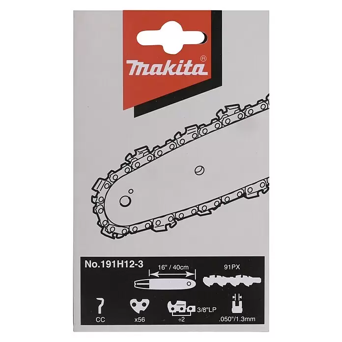 Makita Sägekette 191H12-3 - Passend für: UC4051A - Makita Kettensägekette, 16" / 40cm, 3/8" LP Teilung, 1,3mm Stärke, 56 Treibglieder.