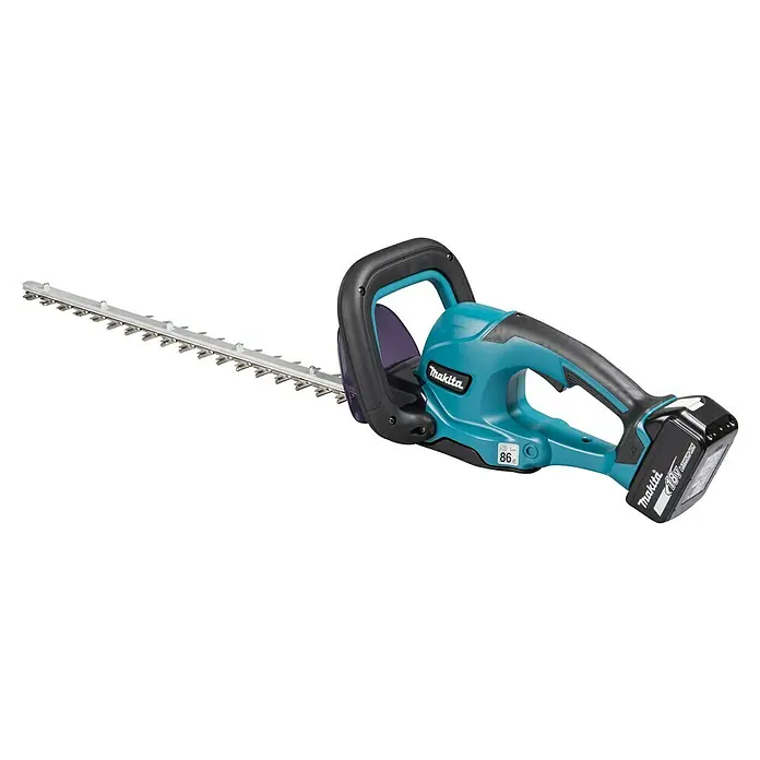 Makita LXT 18V Akku-Heckenschere DUH507RF - 18 V, Li-Ionen, 1 Akku, Schnittlänge: 500 cm - Eine Makita Akku-Heckenschere mit scharfen Klingen und ergonomischem Design für präzise und effiziente Gartenarbeit.