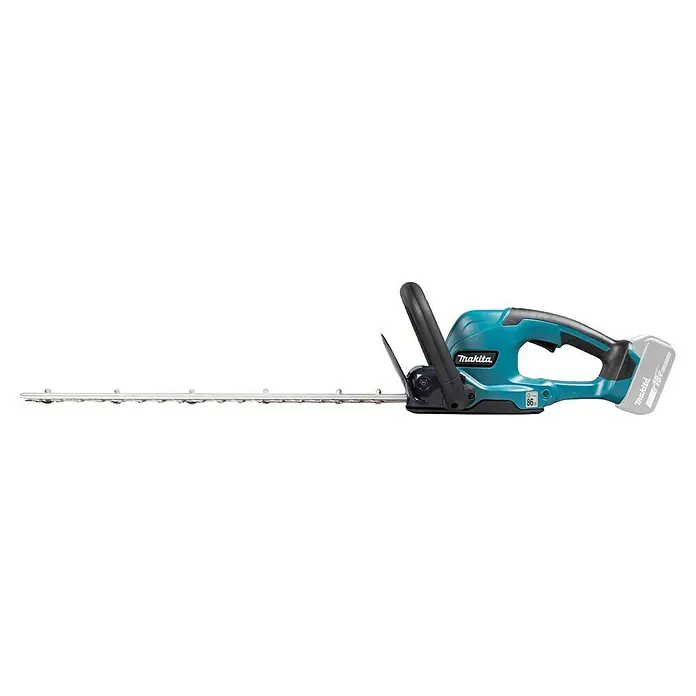 Makita LXT 18V Akku-Heckenschere DUH507Z - 18 V, Li-Ionen, Ohne Akku, Schnittlänge: 500 mm - Makita Akku-Heckenschere mit langem Schwert und türkisfarbenem Griff. Ideal für den präzisen Schnitt von Hecken und Sträuchern im Garten.