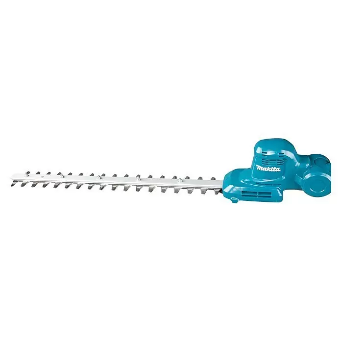 Makita CXT 12V max. Teleskop-Heckenschere UN460WDZ - Li-Ionen, Anzahl Akkus: Ohne Akku, Schnittlänge: 46 cm - Blauer Makita Heckenschneider mit langem silbernen Schneidblatt.