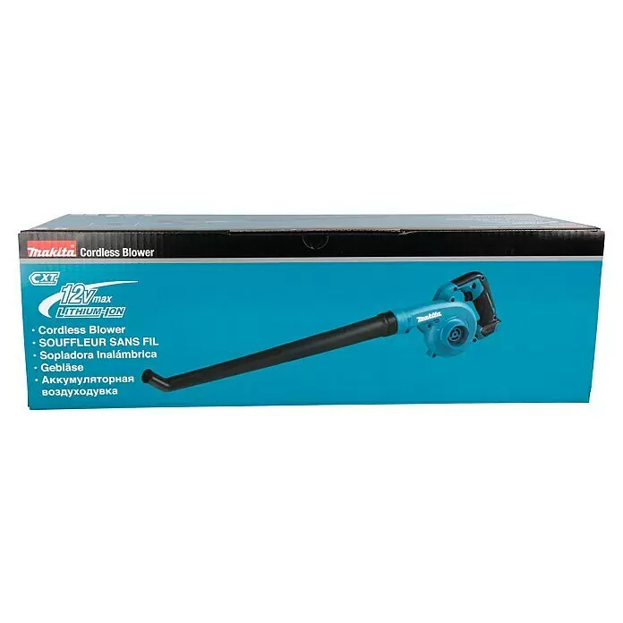 Makita CXT 12V max. Akku-Gebläse UB101DZ - Ohne Akku, Blasgeschwindigkeit: 56 m/s - Makita 12Vmax Lithium-Ionen Akku-Gebläse in Hellblau und Schwarz.