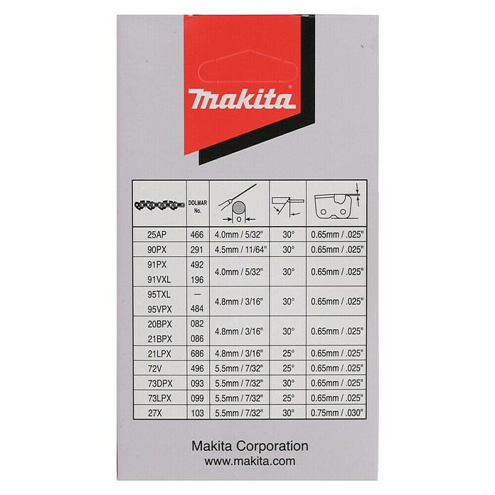 Makita Sägekette 191H01-8 (Passend für: Sägeketten, ⅜″, Nutbreite: 1,1 mm) | BAUHAUS