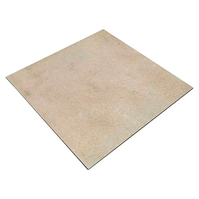 Marazzi Feinsteinzeugfliese Jerusalem - 75 x 75 cm, Noce, Matt - Nahaufnahme einer quadratischen, beigefarbenen Bodenfliese mit subtilen Texturen, ideal für moderne Innenräume.