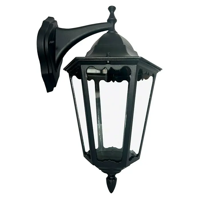 Panaled Vagg Aplique exterior - 60 W, 28,3 x 22,4 x 42 cm, Negro, IP44, Descendente - Lámpara de pared negra con un diseño clásico. Perfecta para exteriores, aportando un toque de elegancia.