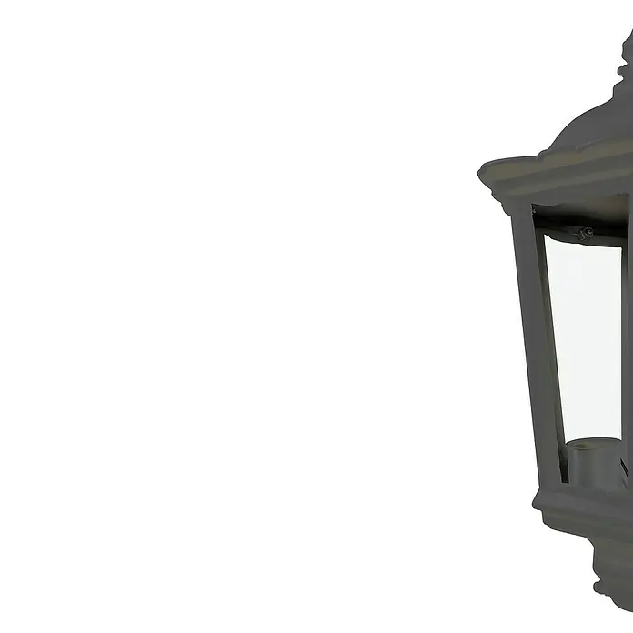Panaled Vagg Aplique exterior - 60 W, 12,1 x 25,1 x 44 cm, Negro, IP44 - Primer plano de una farola de exterior gris y elegante. El diseño de la luz es elegante y robusto, ideal.