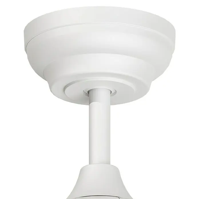 Arte confort Ventilador de techo Regina - Blanco, 106 cm, 20 W, Blanco cálido - Primer plano de un soporte de techo blanco para una lámpara, que muestra un diseño limpio y minimalista.