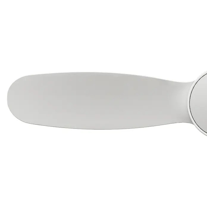 Arte confort Ventilador de techo Regina - Blanco, 106 cm, 20 W, Blanco cálido - Primer plano de una pala de ventilador de techo blanca, destacando su diseño elegante.