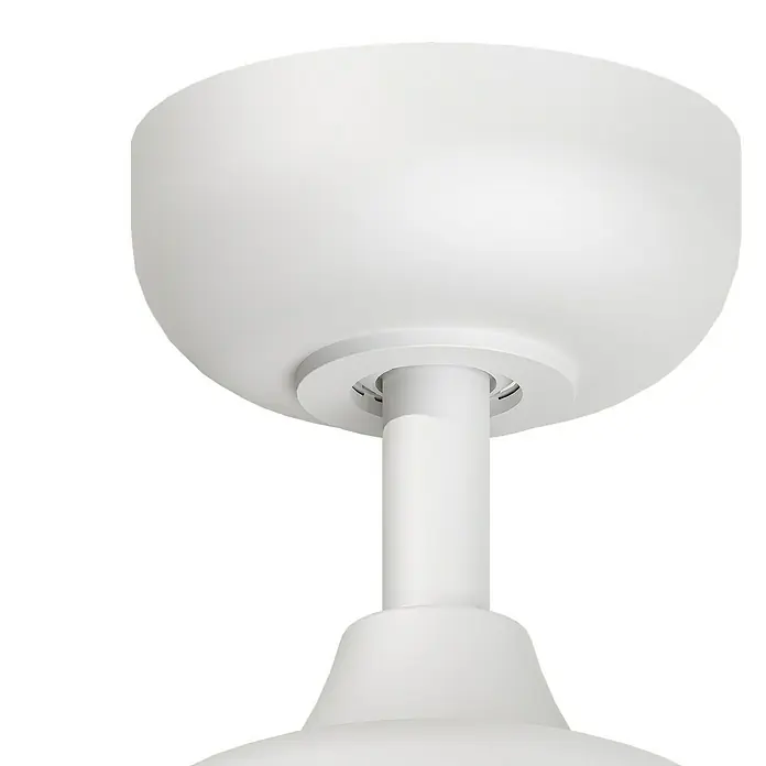 Arte confort Ventilador de techo Hanoi - Blanco, 104 cm, 16 W, Blanco cálido - Primer plano de una lámpara de techo blanca, mostrando un diseño minimalista y moderno. Ideal para soluciones de iluminación interior elegantes.