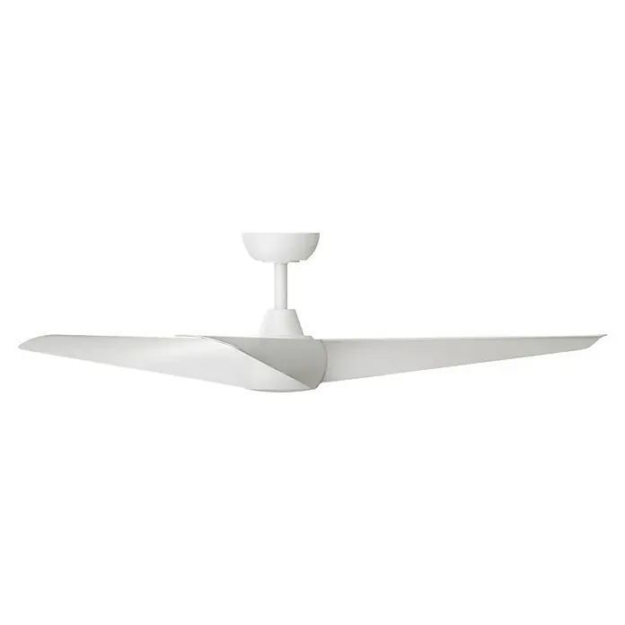 Arte confort Ventilador de techo Doha - Blanco, 132 cm, 35 W, Blanco cálido - Un ventilador de techo blanco minimalista con dos aspas, con un diseño elegante y moderno para interiores contemporáneos.