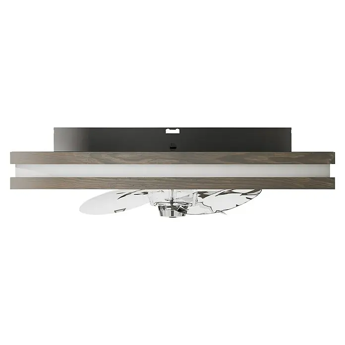 Arte confort Ventilador de techo Cris - Negro/Madera, 50 cm, 8,5 W, Blanco cálido - Lámpara de techo moderna con marco de madera y aspas de hélice transparentes. La luz ofrece una solución de iluminación elegante con un toque de encanto industrial.