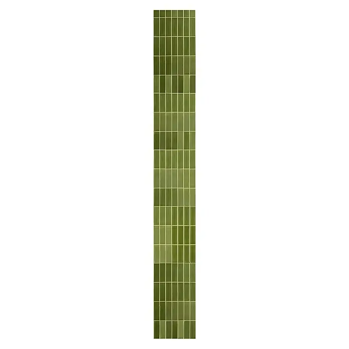 Bariperfil Revestimiento de pared de PVC Olive Tile - 260 x 33,3 cm, Olive - Azulejos verdes rectangulares, que ofrecen un diseño elegante y estilizado para espacios de cocina y baño. Ideal para interiores modernos y clásicos.