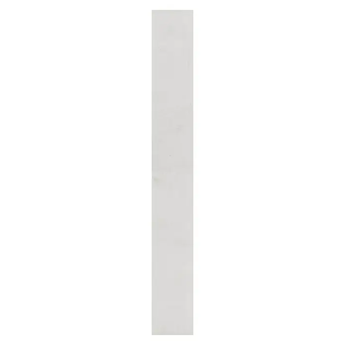 Bariperfil Revestimiento de pared de PVC Stucco - 260 x 33,3 cm, Grey Stucco - Un panel estrecho, orientado verticalmente, en un tono gris neutro, enmarcado por un borde negro, perfecto para acentos sutiles.