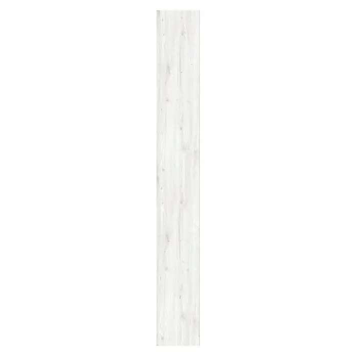 Bariperfil Revestimiento de pared de PVC Roble Nieve - 260 x 33,3 cm, Roble Nieve - Detalle de un panel de madera vertical claro con vetas finas y sutiles variaciones de color, ideal para interiores modernos.