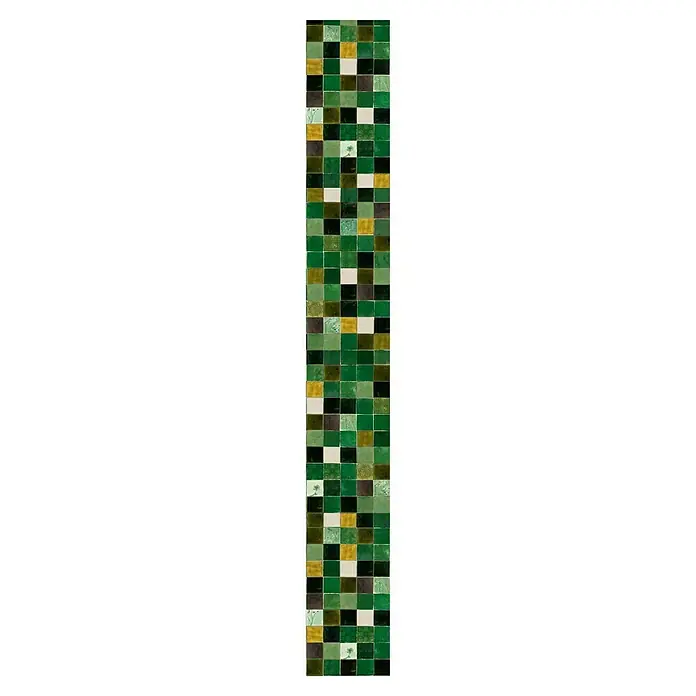 Bariperfil Revestimiento de pared de PVC Lime - 260 x 33,3 cm, Verde - Pared decorativa de azulejos verdes con diversas tonalidades y estampados, ideal para interiores.