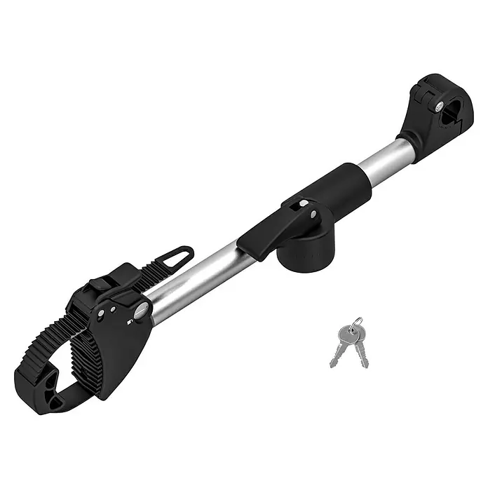 Eufab Rahmenhalter - Durchmesser: 3 cm - 10 cm, Länge: 40 cm - Verstellbare Fahrradträgerstange, ideal für Fahrräder ohne Standardrahmen, mit Schlüssel für zusätzliche Sicherheit.