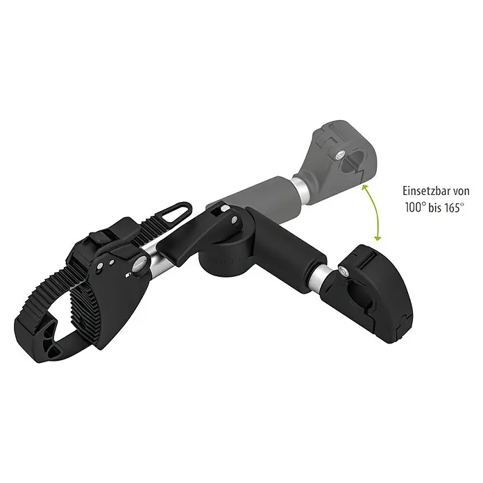 Eufab Rahmenhalter - Durchmesser: 3 cm - 10 cm, Länge: 27 cm - Produktansicht des Fahrradanhängerkupplungsadapters mit variabler Einstellung für eine einfache Montage.