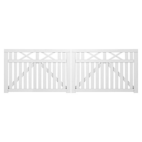 Plus Zauntor Vinesse (300 x 98 cm, Weiß RAL 9010, Holz)