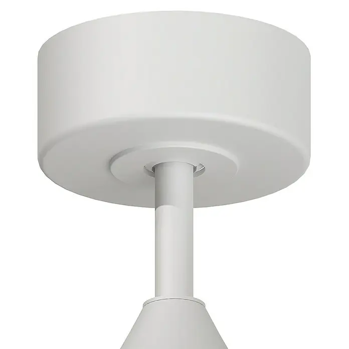 Arte confort Ventilador de techo Cairo - Blanco, 112 cm, 35,8 W, Blanco cálido - Primer plano de un ventilador de techo blanco, que muestra un diseño minimalista y moderno.