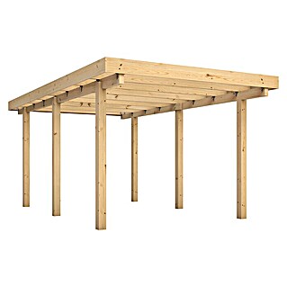 Carport Frankfurt (Außenmaß inkl. Dachüberstand (B x T): 3,04 x 5,1 m, Natur)