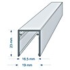 U-Profil (L x H: 200 cm x 16 mm, Geeignet für: Stegplatten, Aluminium)