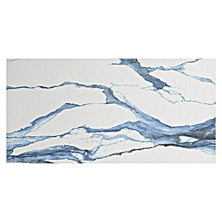 BHS Showroom Pavimento porcelánico Calacatta (60 x 120 cm, Blanco/Azul, Brillante, Rectificado)