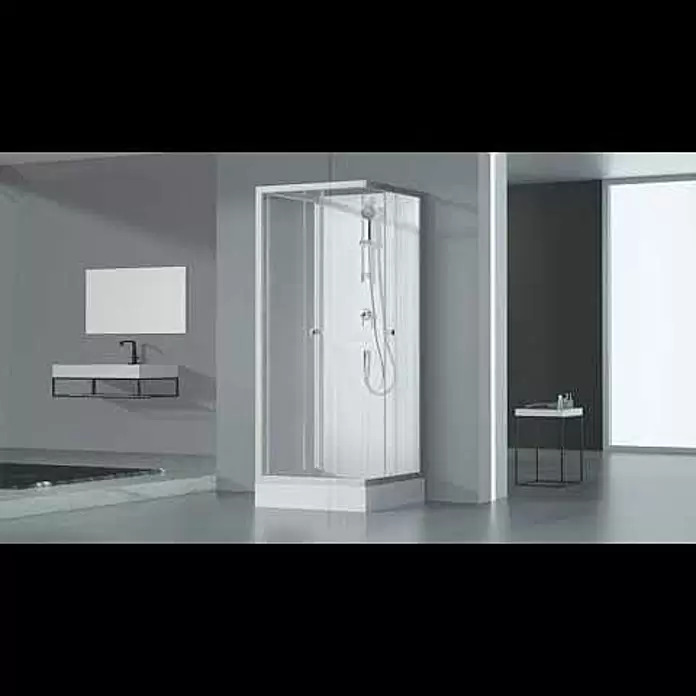 Aurlane Cabina de ducha completa White Wave - 80 x 110 x 200 cm, Blanco/gris - Cabina de ducha White Wave