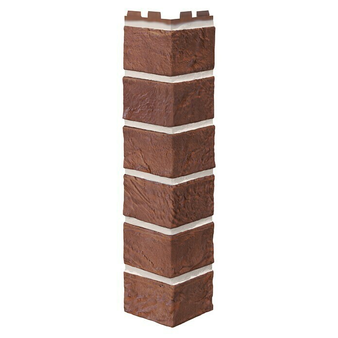 BaukulitVox Solid Brick Außenecke DorsetZiegelrot geflammt, 420 x 92 x 92 mm Front View