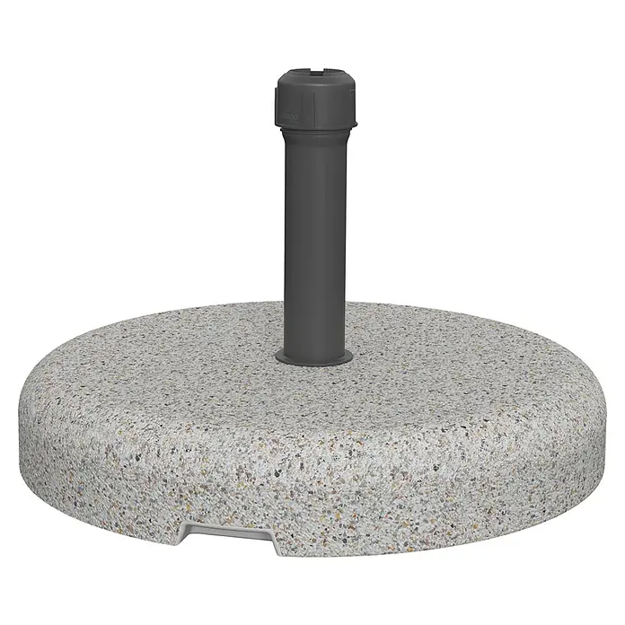 Collippo Base de parasol Tenerife - Diámetro: 60 cm, Específico para: Diámetro de tubo 18 - 53 mm, Blanco jaspeado - La robusta base para sombrilla hecha de material resistente garantiza una sujeción segura en el jardín o en la terraza.