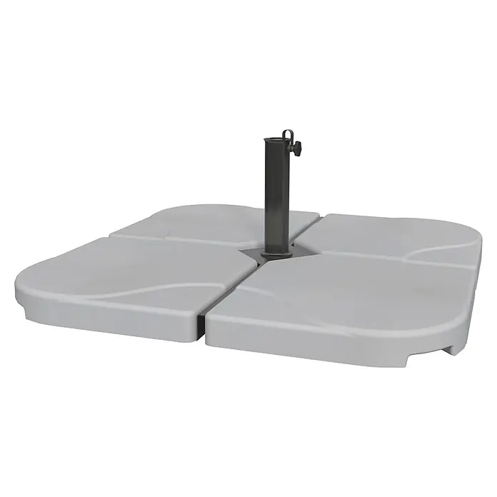 Collippo Base de parasol loseta Fiji - L x An: 47 x 47 cm, Gris claro, Hormigón - Base cuadrada para sombrilla de patio hecha de plástico gris. Ideal para uso en exteriores para sujetar sombrillas de forma segura.