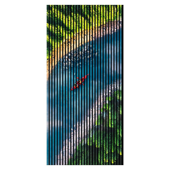 Akustikpaneel (L x B x H: 2 400 x 1 133 x 19 mm, Blau/Grün/Gelb, Fluss 01) | BAUHAUS