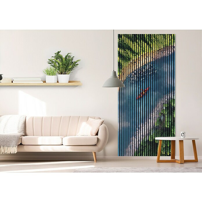 Akustikpaneel (L x B x H: 2 400 x 1 133 x 19 mm, Blau/Grün/Gelb, Fluss 01) | BAUHAUS